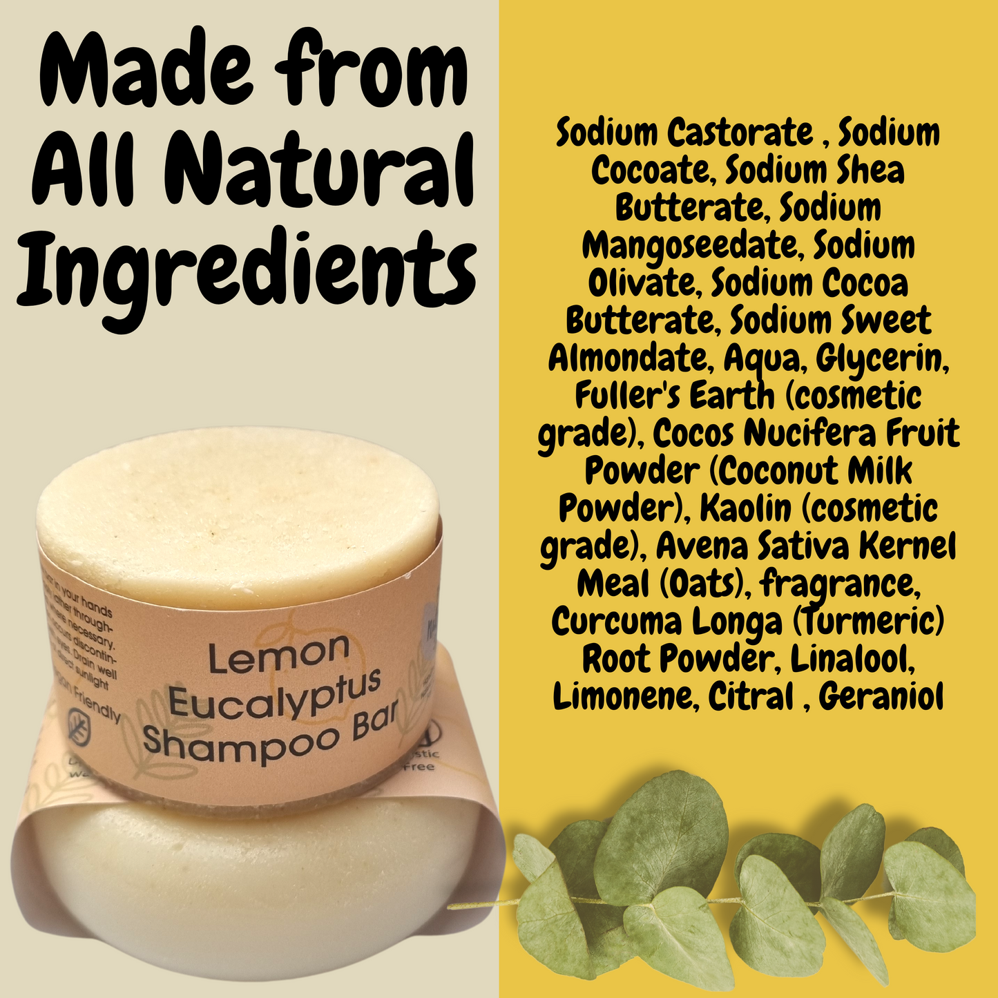 Lemon Eucalyptus Shampoo and Conditioner Bar set-2