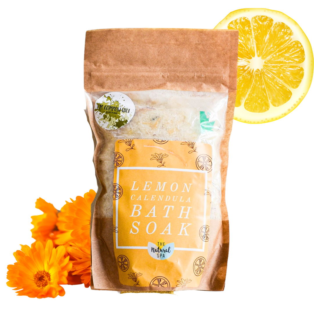 225g Lemon and Calendula Bath Soak - Compostable pouch-0