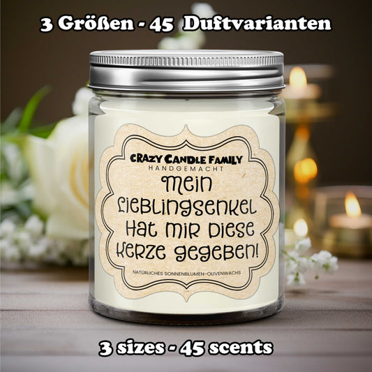 Mein Lieblings Enkel hat mir diese Kerze - Geschenke für Oma Muttertag Geschenke für Großmutter Geburtstagsgeschenk für Omas Kerze Geschenk-0