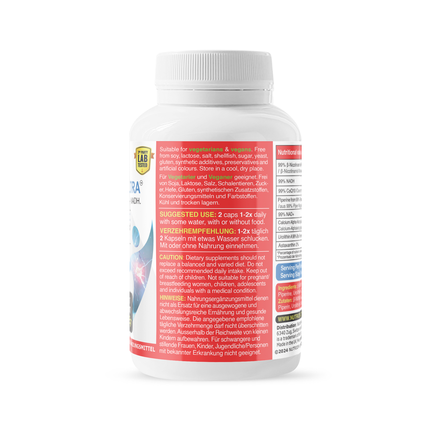 Bio-Enhanced Nutriop Longevity® Life ULTRA with NADH, NAD+, CQ10, ASTAXANTHIN and CA-AKG - 791mg per serving (x30)-3