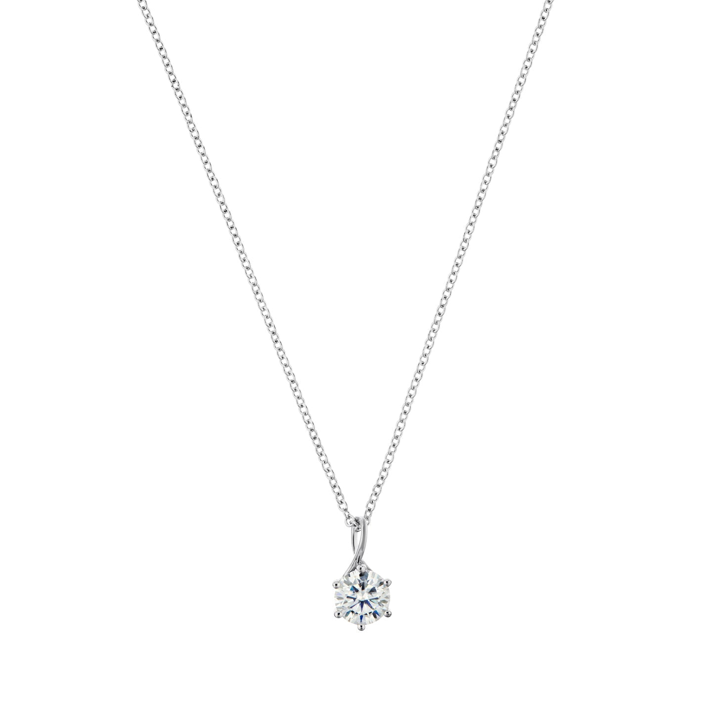 Moissanite Solitaire Diamond Necklace One Carat-0