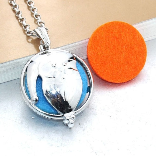 New Owl Aroma Diffuser Necklace Open Silver by PDPro