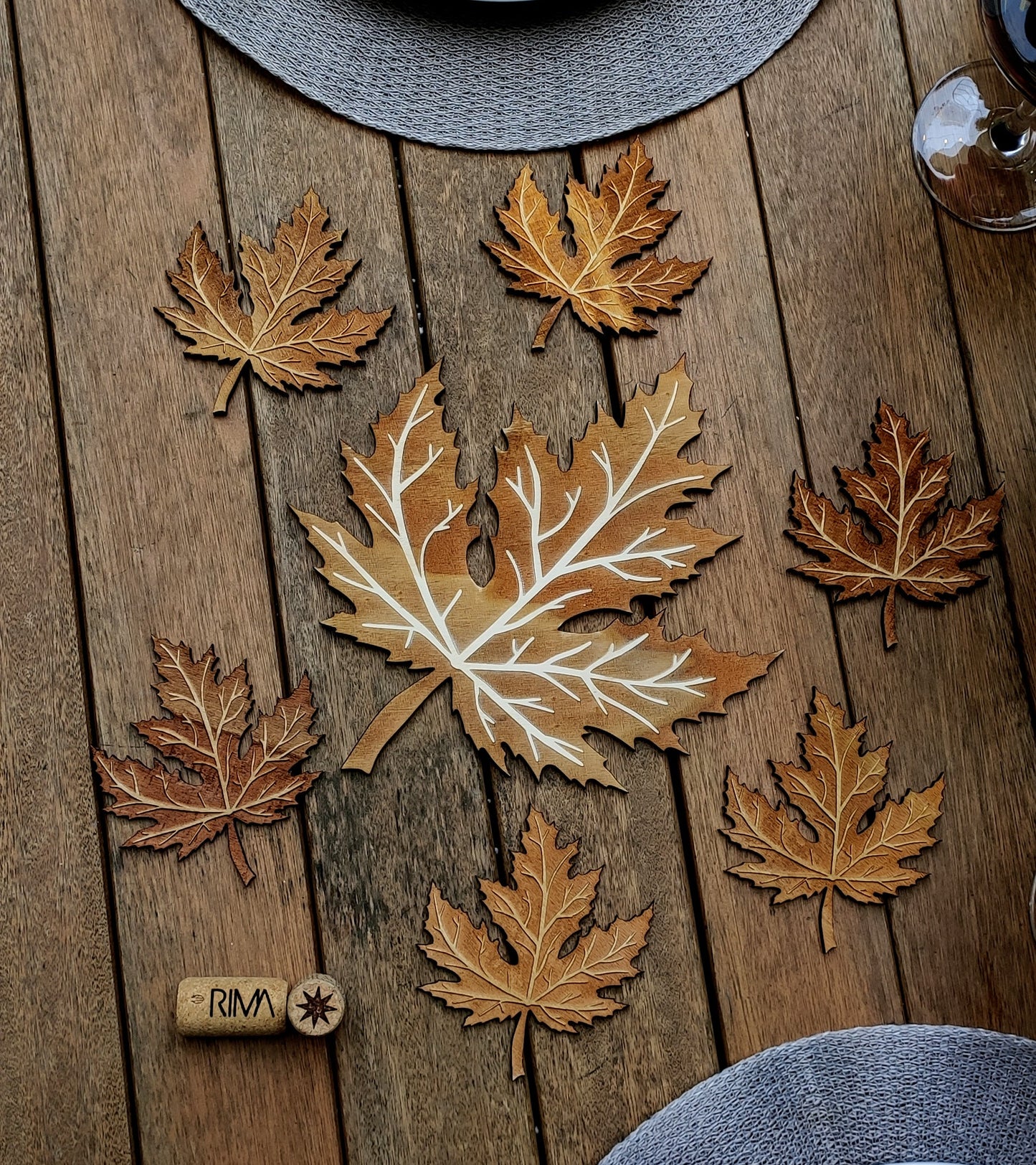 Pot Holder Autumn Leaf - Nature - Wood - Handmade Gift - Housewarming - Wood Kitchenware-3