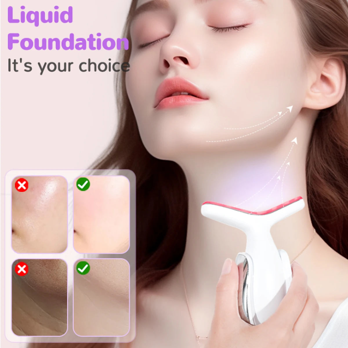 Rechargeable Face & Neck Massager 7-Color LED & Heat Mode by PDPro