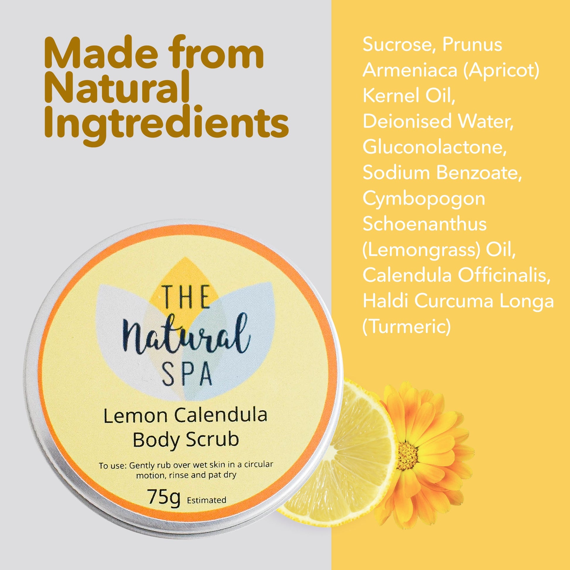 Lemon Calendula, Body Scrub - 3 different size option-4