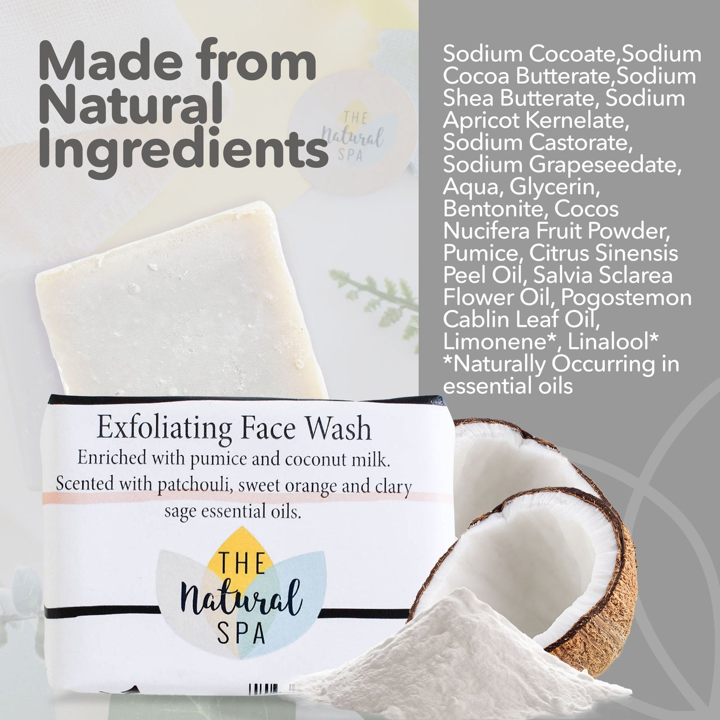 Exfoliating Face Wash Bar - Patchouli, Clary Sage , Sweet Orange-2