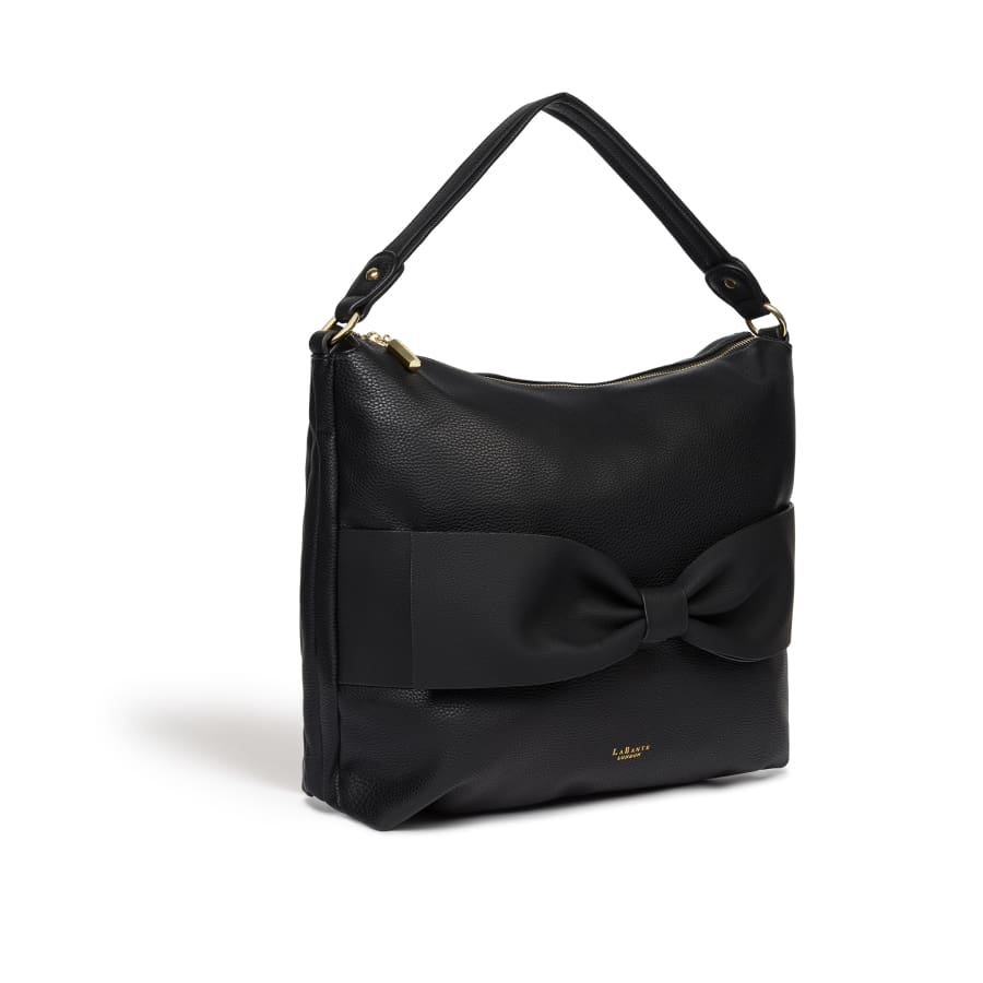 Abelia Black Vegan Hobo Bag-1