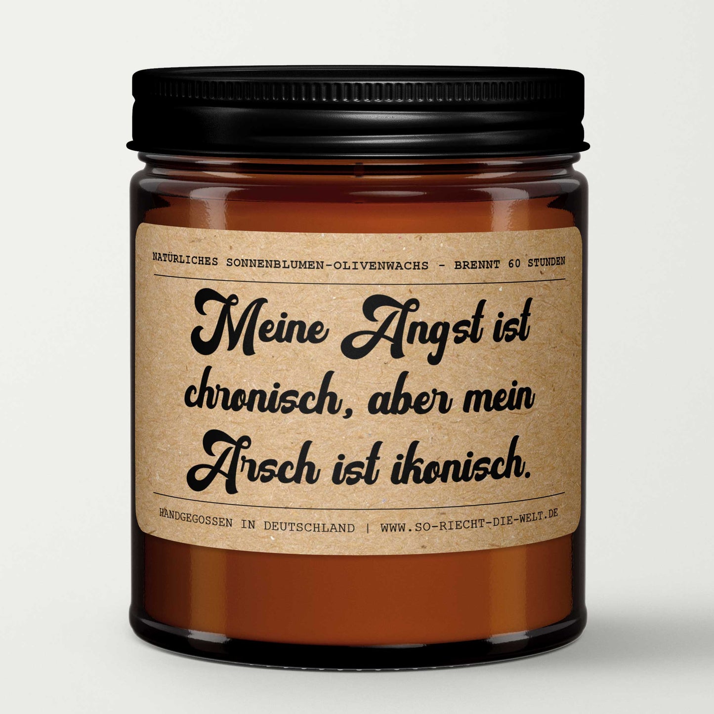 Meine Angst ist chronisch, aber mein Arsch ist ikonisch. - Duftkerze, Kerze, Freund Geschenk Kerze, Jubiläumsgeschenk, Geburtstagsgeschenk für ihn, Jubiläumsgeschenk für ihn, Freund-2