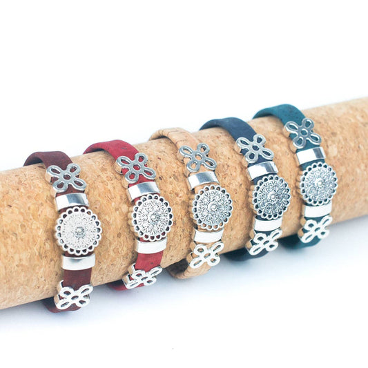 Eco-Friendly Handmade Cork Bracelet - 5 Colors (DBR-038-MIX-5)-0