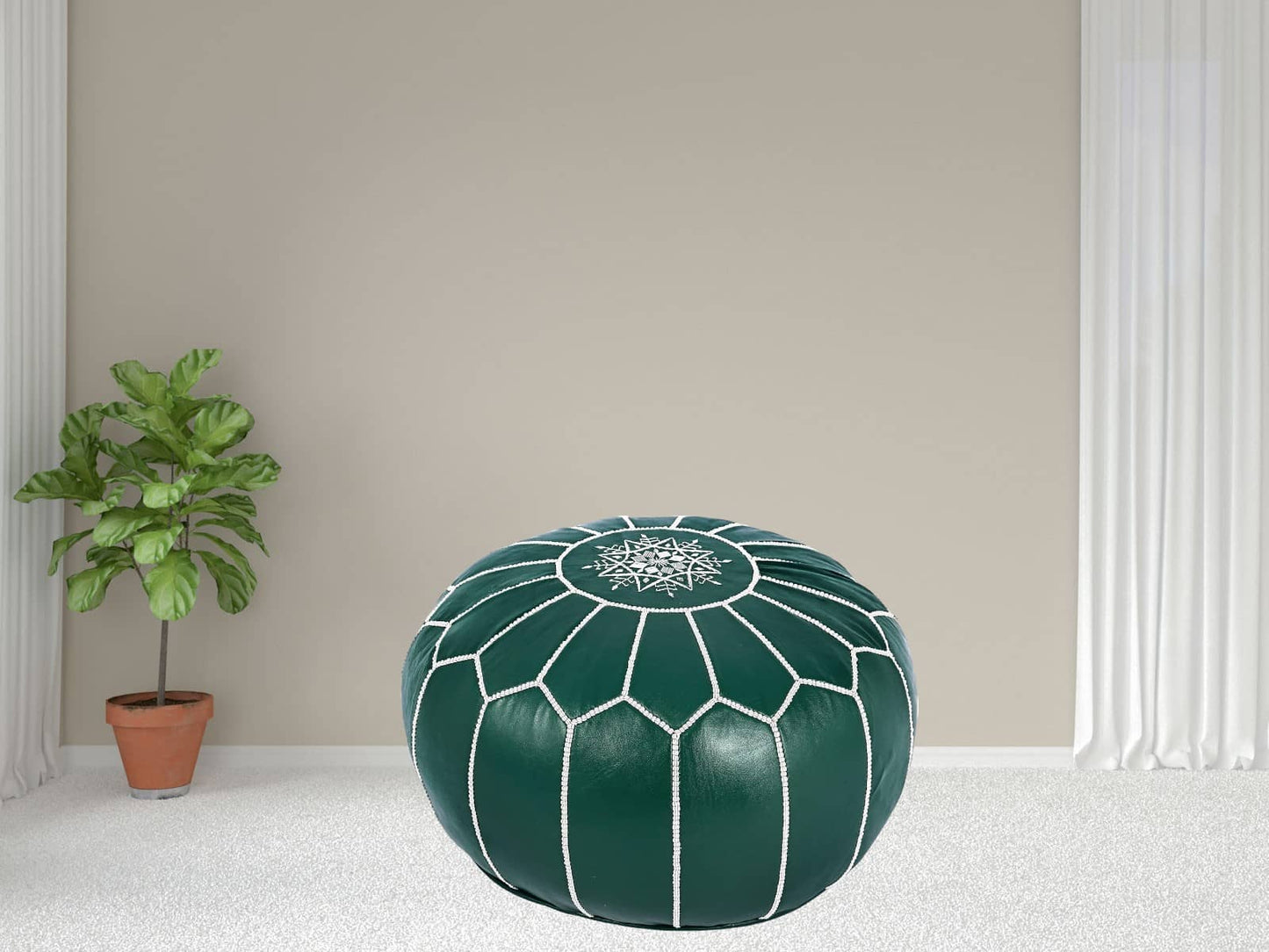 Moroccan  Round Pouf – Cozy Comfort in Earthy Elegance-1