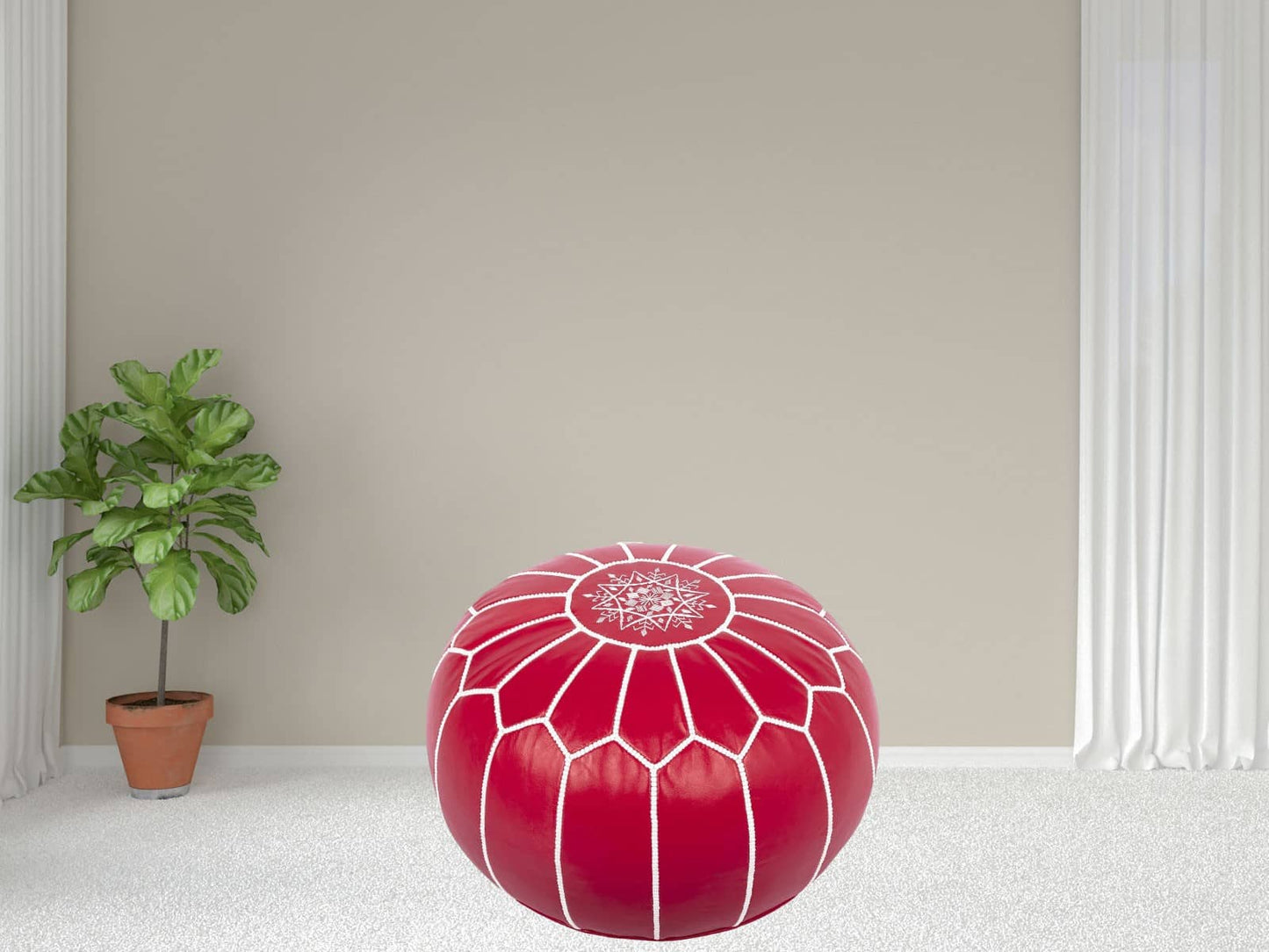 Moroccan  Round Pouf – Cozy Comfort in Earthy Elegance-2