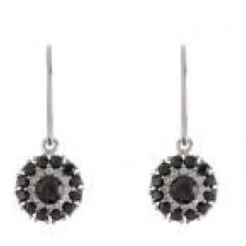 Sterling silver black drop earrings-0