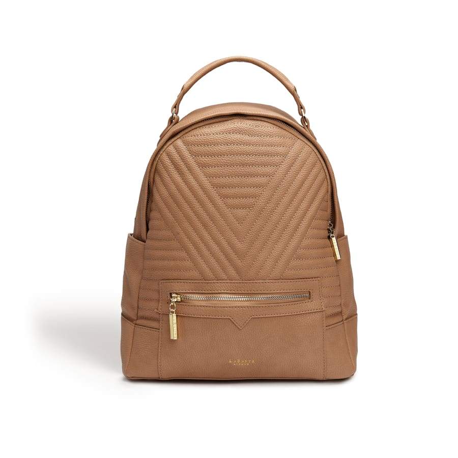 Camberwell Brown Quilted Vegan Laptop Backpack-0