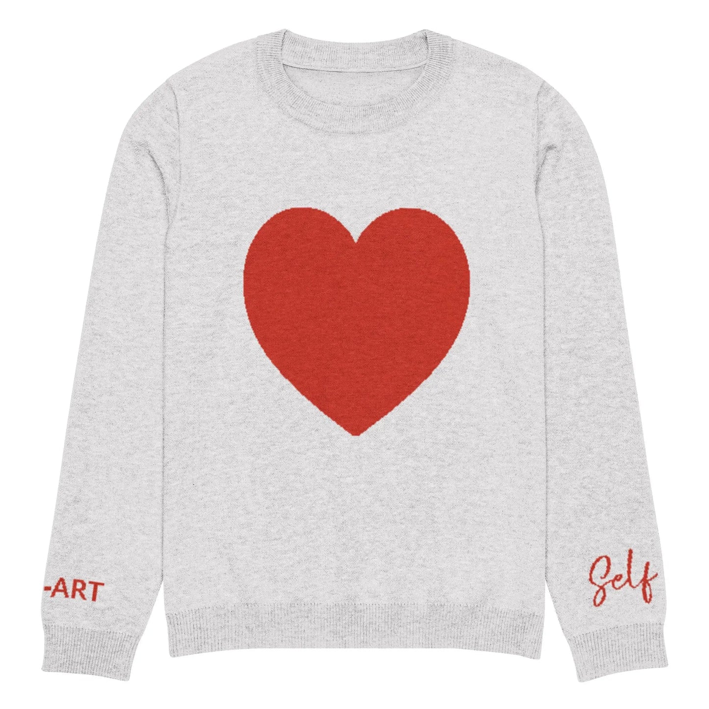 Heart - Knitted crew neck sweater BLEACH-4