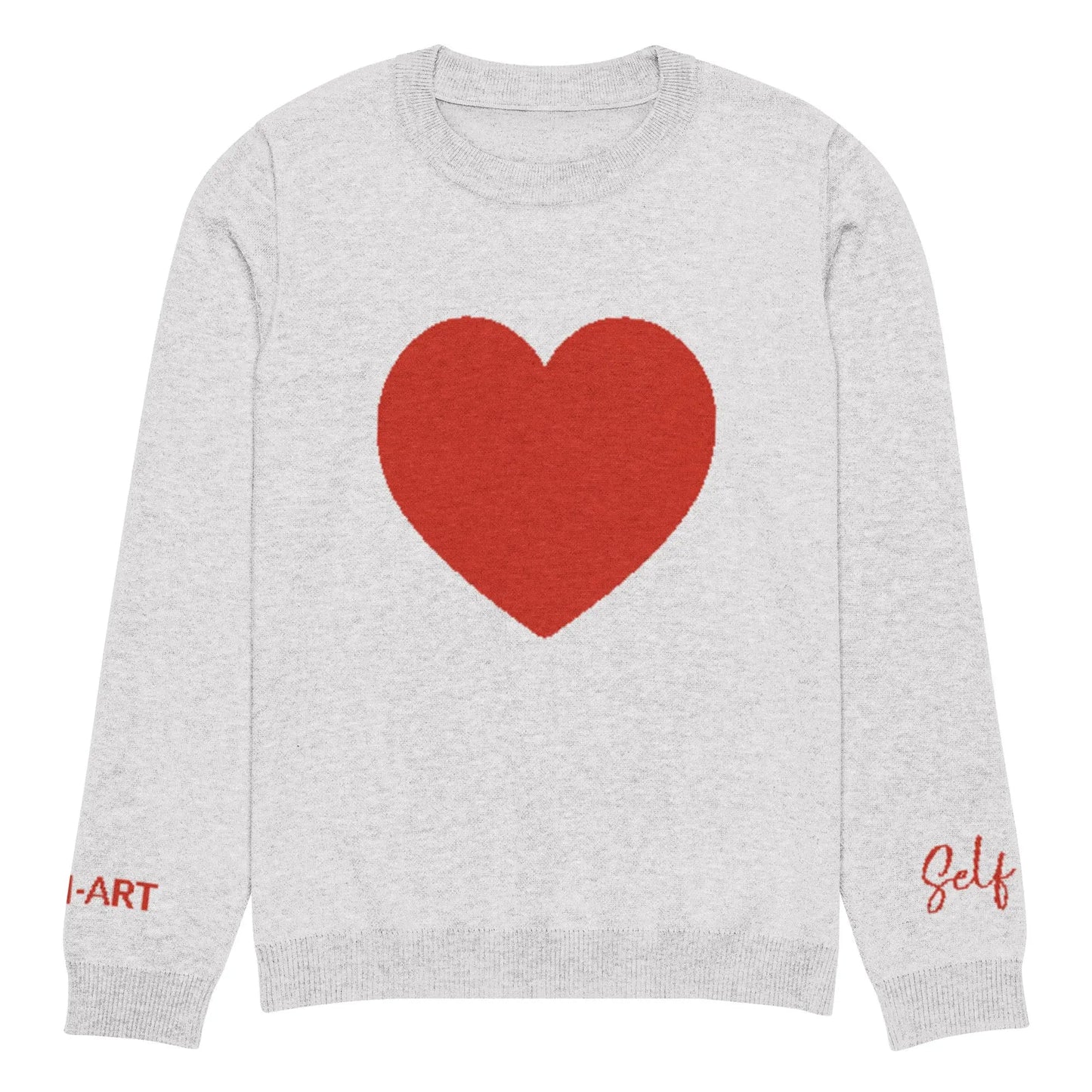 Heart - Knitted crew neck sweater BLEACH-2