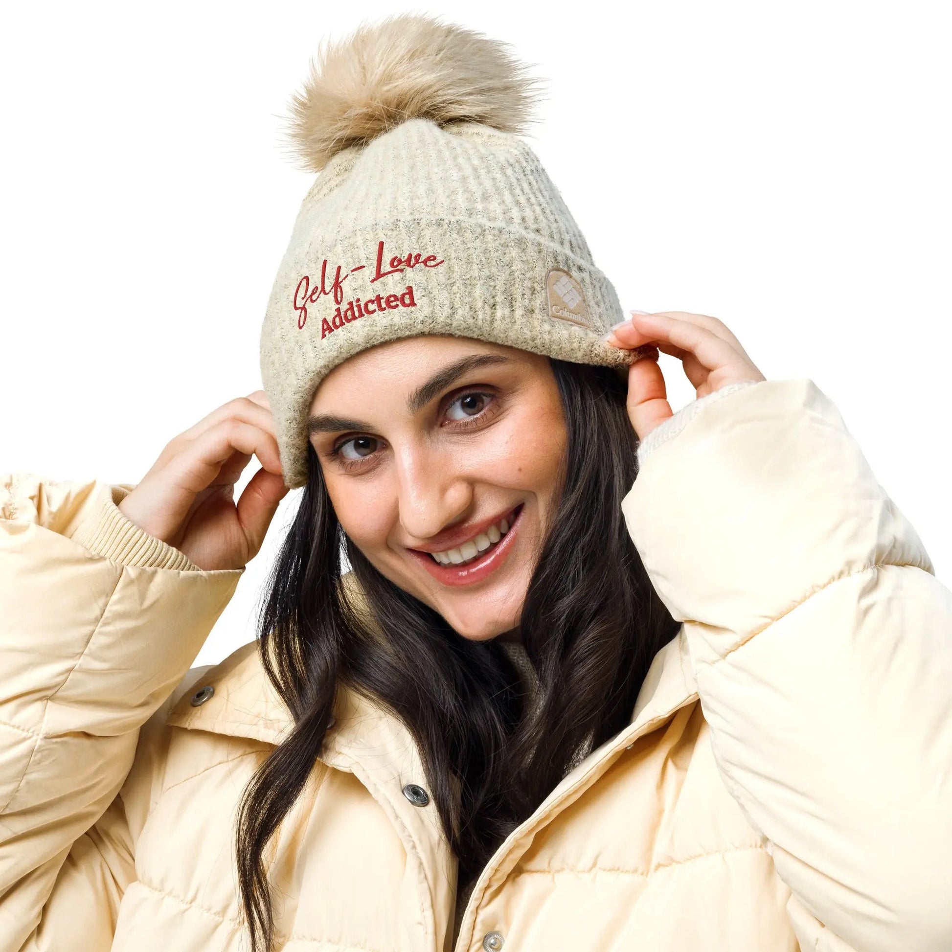 Winter Hats - Self Love Addicted - Columbia pom-pom beanie with Embroidery-2