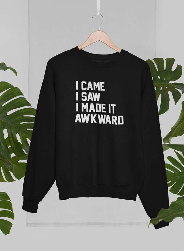 I Came I Saw I Made It Awkward Sweat Shirt-1