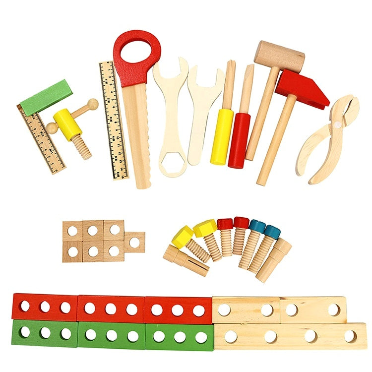 Carpenter Tool Box Set Pretend Wooden Toys Game for Boys Montessori