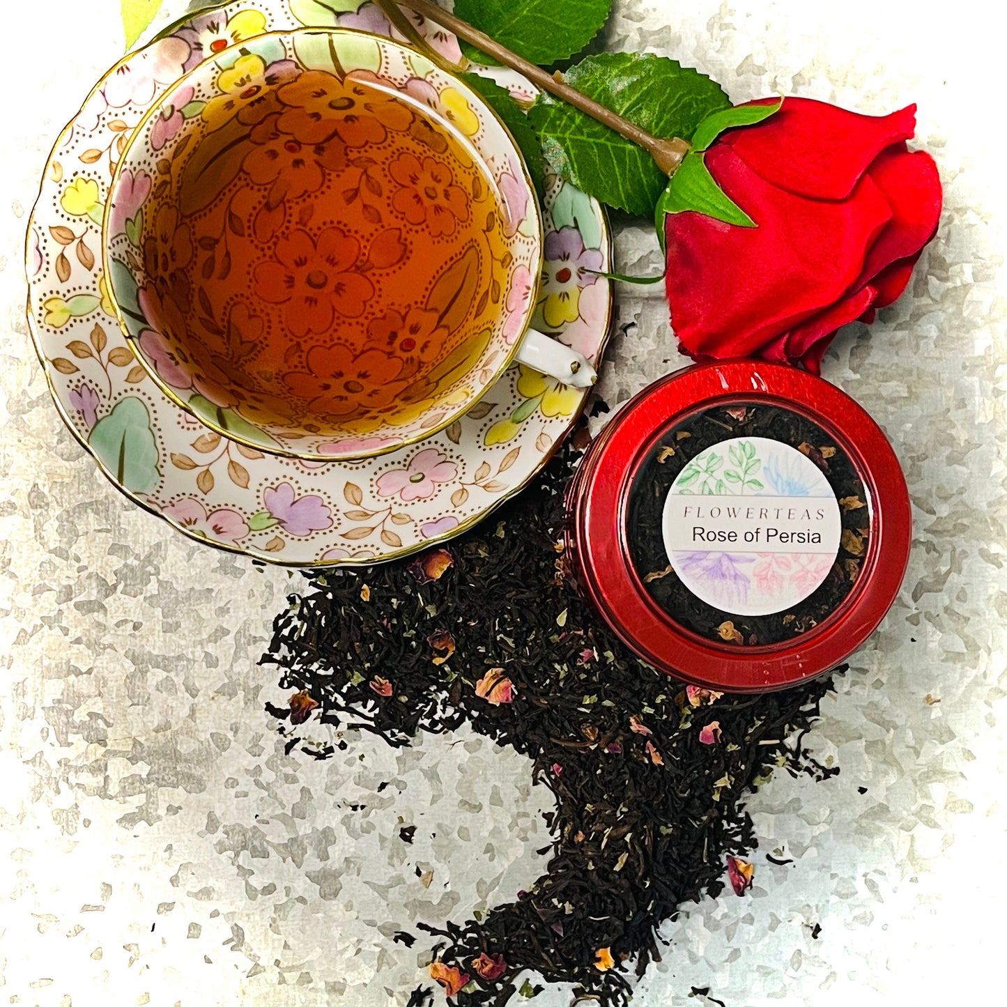  ROSE OF PERSIA LOOSE LEAF BLACK TEA IN TIN by PDPro