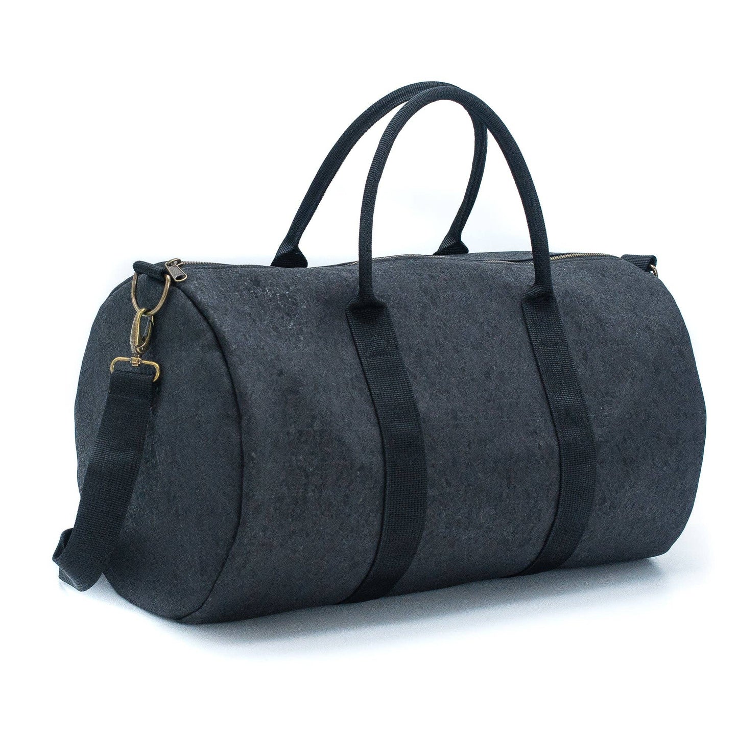 Black Weekender Travel Duffel Bag in Eco-Friendly Cork-0