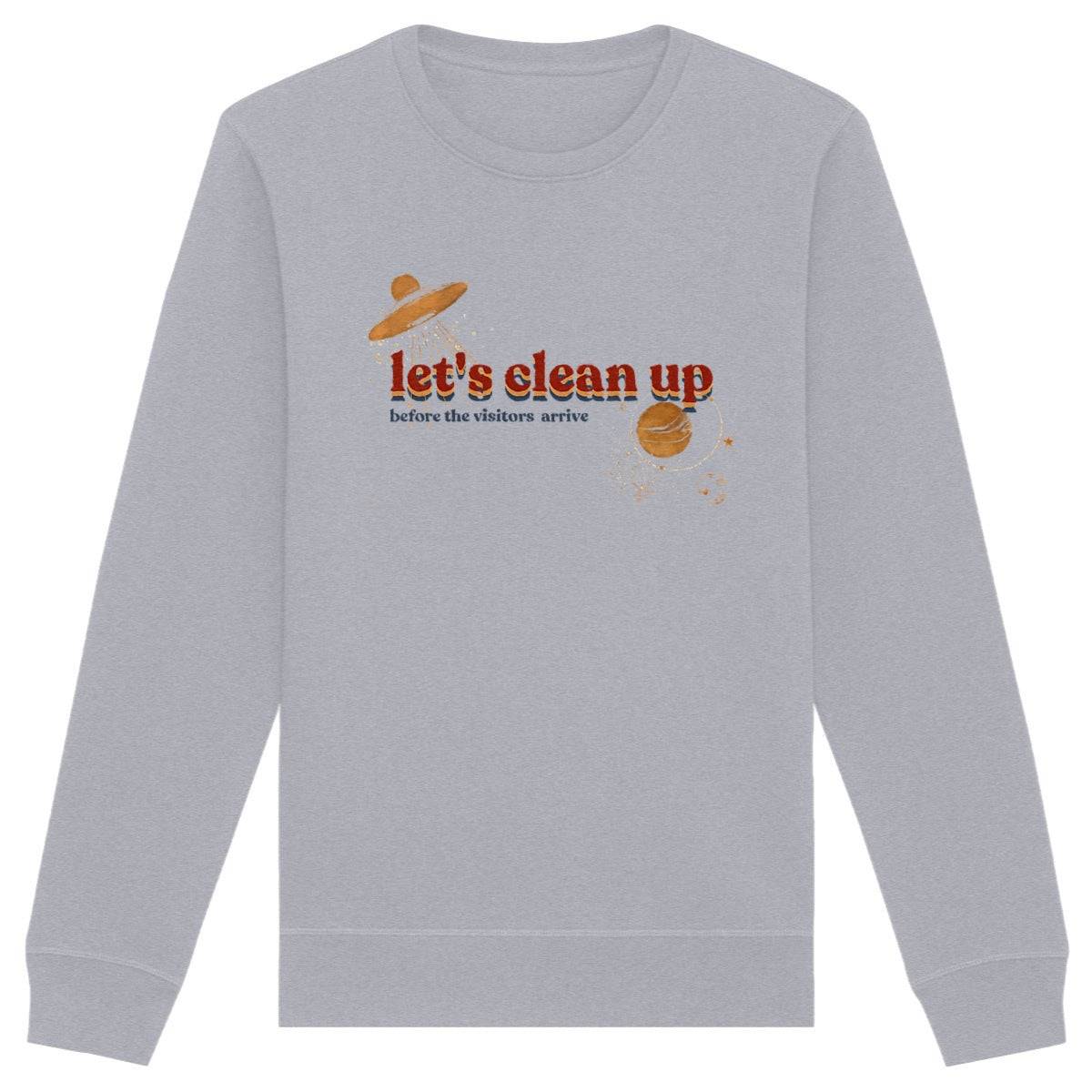 Let's Clean Up Red Unisex Organic Cotton Sweater-3