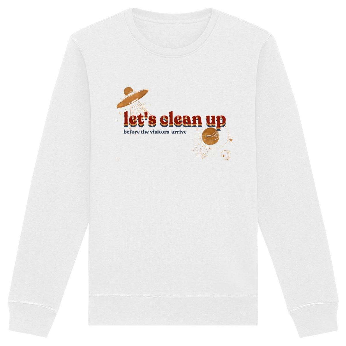 Let's Clean Up Red Unisex Organic Cotton Sweater-2