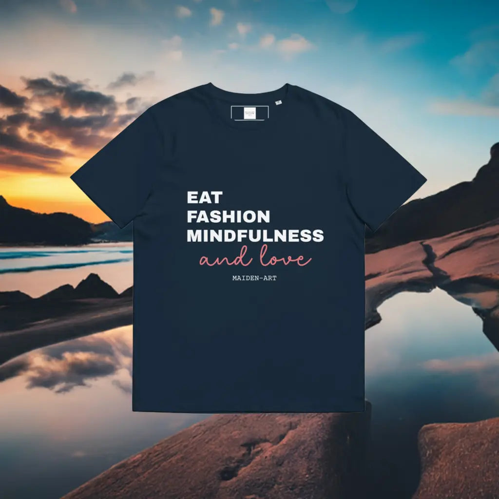 Eat, Fashion Mindfulness and Love Unisex organic cotton t-shirt - unisex t-shirt-4