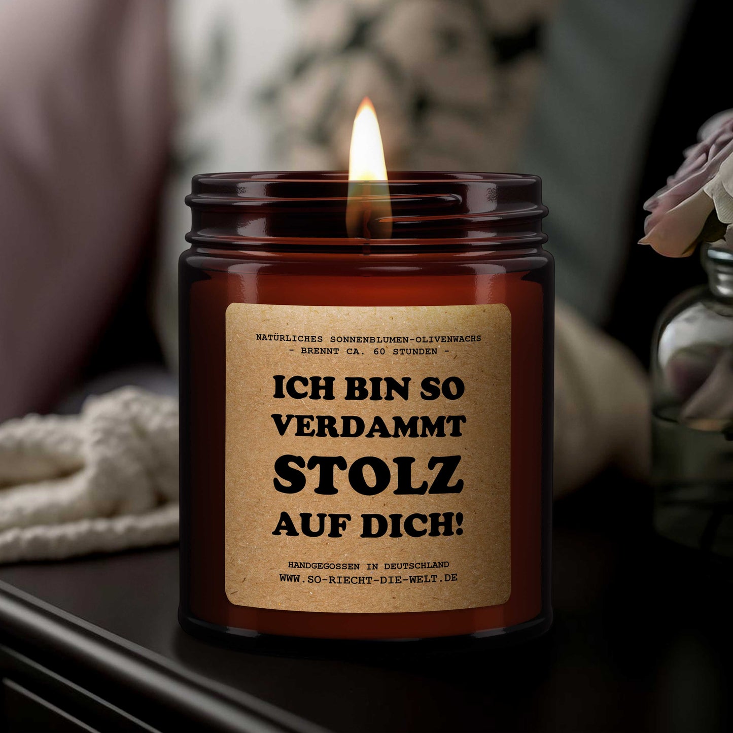 Ich bin so verdammt stolz auf dich, Geschenkkerze, Abschlussgeschenk, lustiges Abschlussgeschenk, Abschlussgeschenk für die Schwester, Abschlussgeschenk für die beste Freundin Duftkerze, Kerze-0