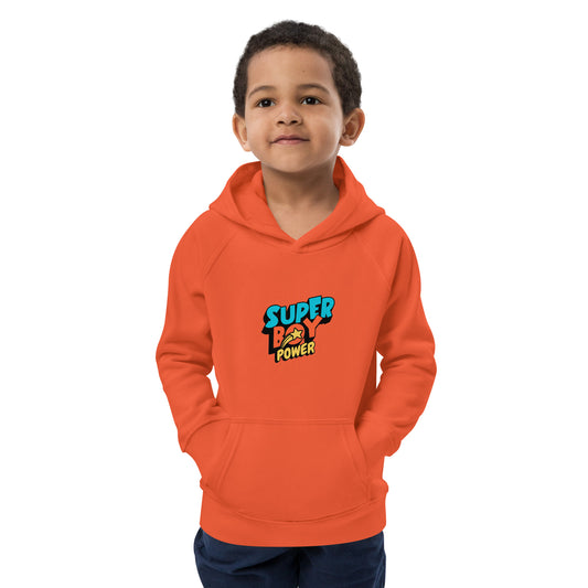 Kids Eco Hoodie "Super Boy Power" by PDPro – Cozy, Cute & Earth-Friendly!