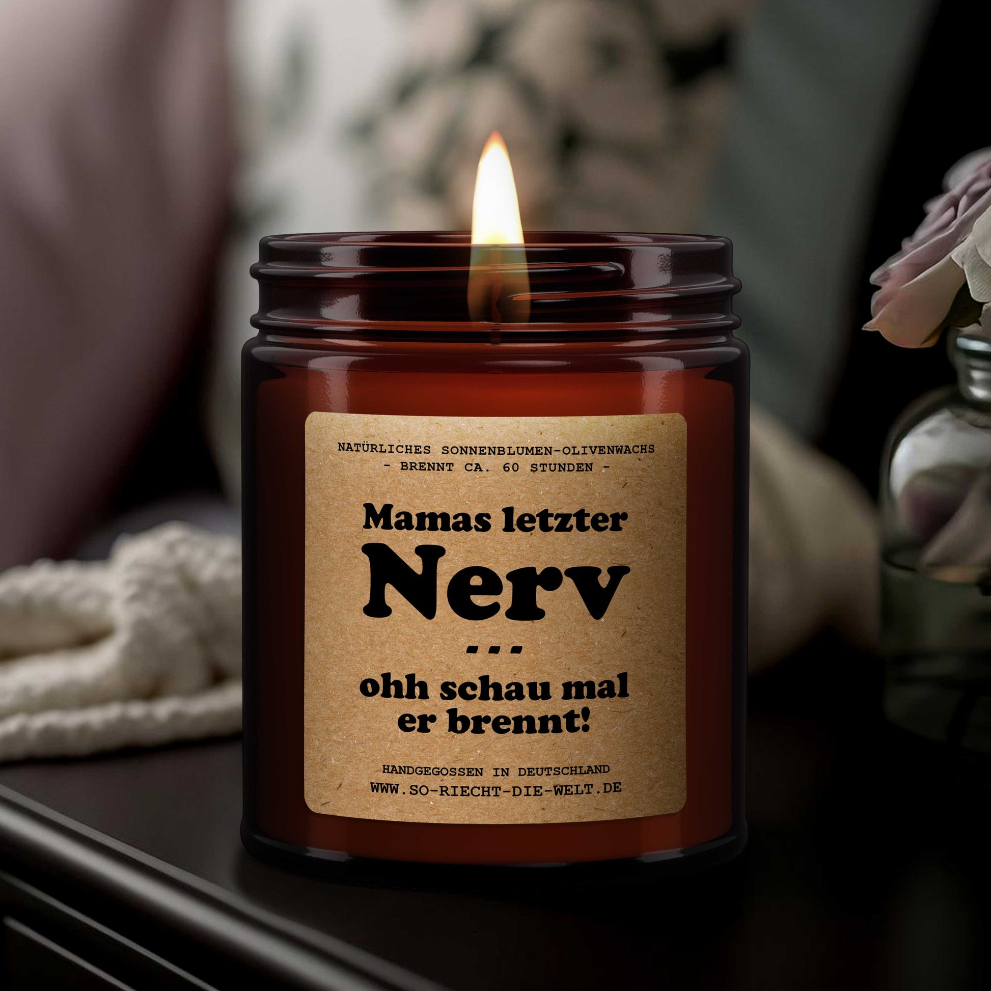 Mamas letzter Nerv - ohh schau mal er brennt, Duftkerze, Kerze, Mama, Geschenk Kerze, Mutti, Geburtstagsgeschenk für ihn, Eltern, Freund-0