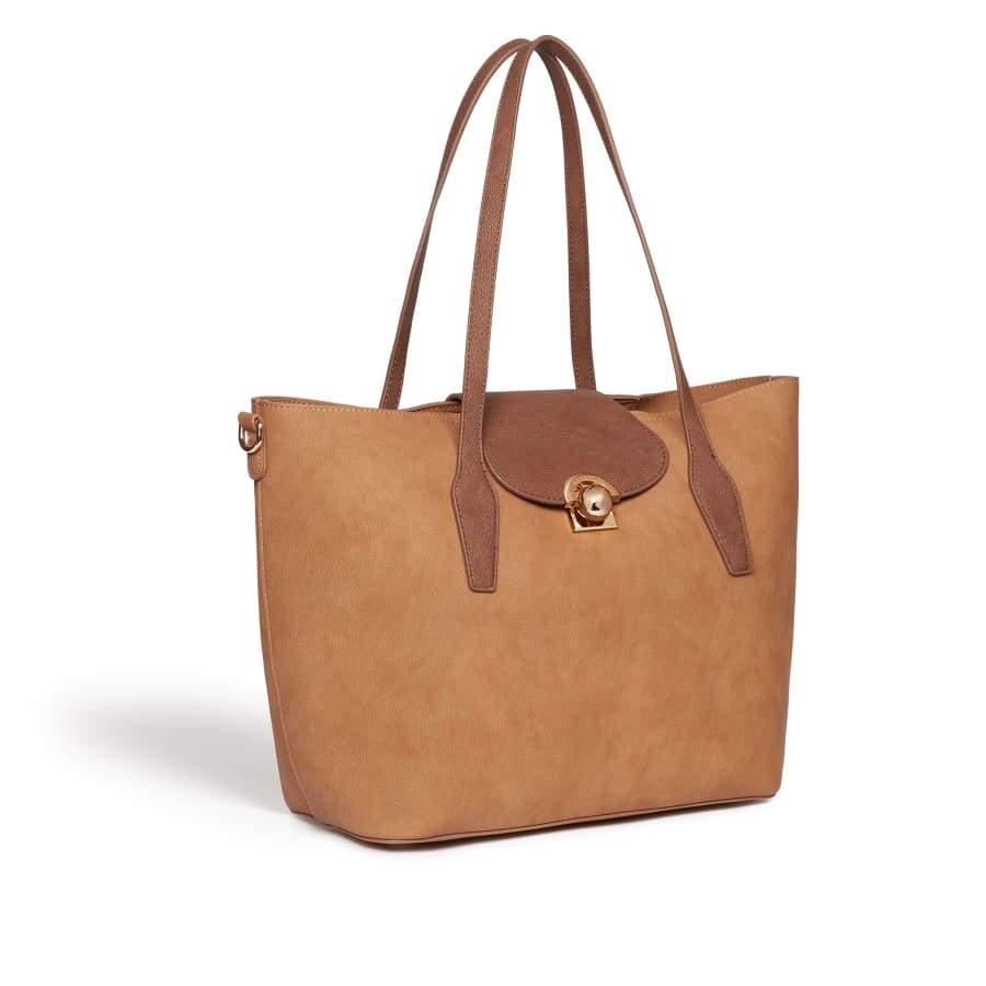 Maple Brown Vegan Leather Tote Bag-2