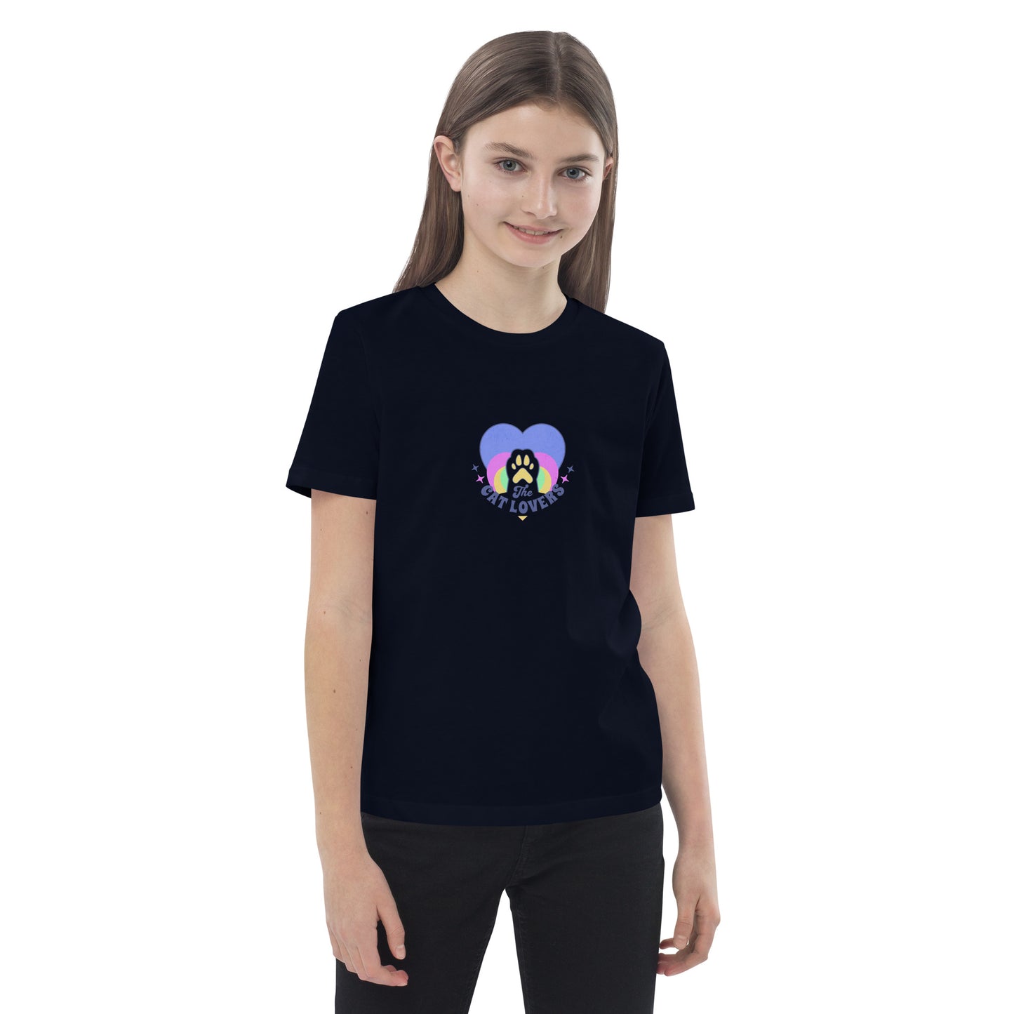 Organic Cotton Kids T-Shirt "The Cat Lovers" by PDPro – Comfort Meets Sustainability!