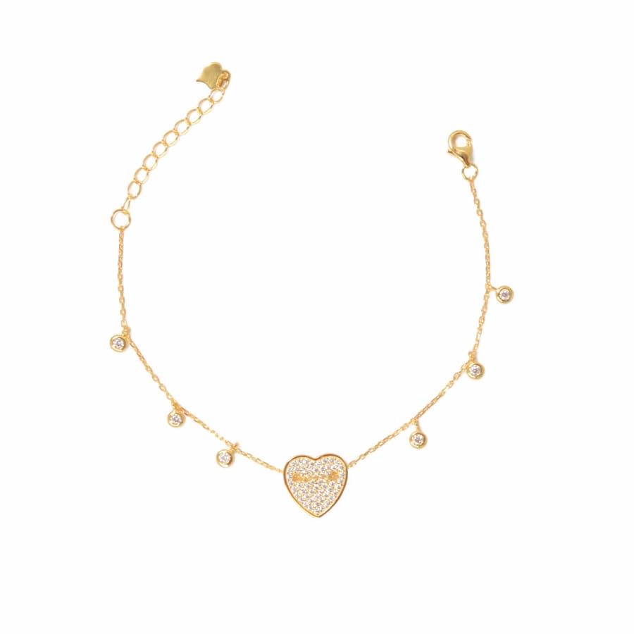 Sterling silver gold plated heart bracelet-0