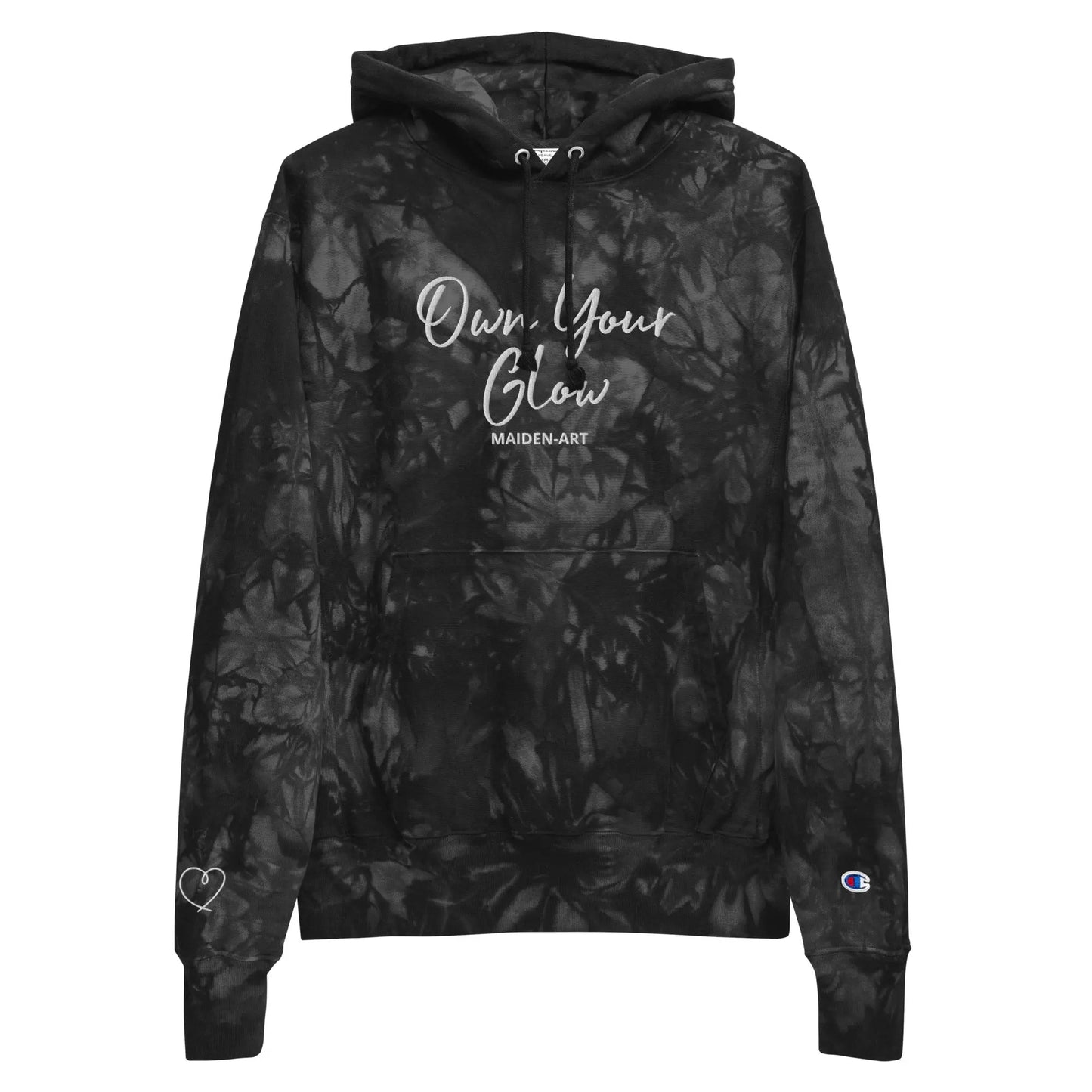 Own Your Glow Unisex Champion tie-dye hoodie with Embroidery | Champion hoodie-5