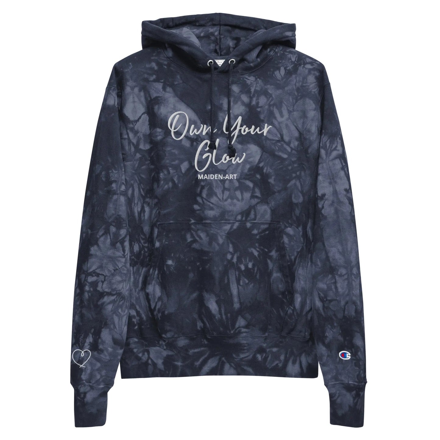 Own Your Glow Unisex Champion tie-dye hoodie with Embroidery | Champion hoodie-6