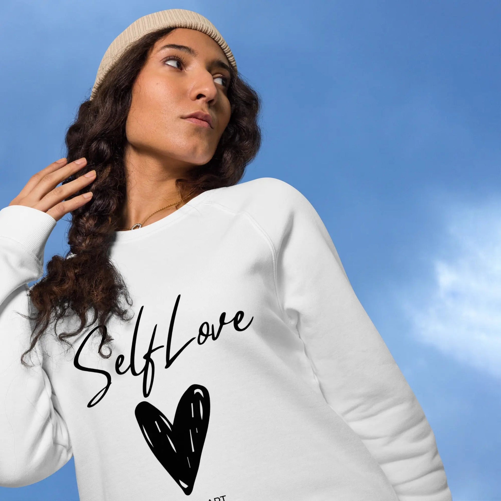 Organic Sweatshirt SELF LOVE Unisex organic raglan sweatshirt-1