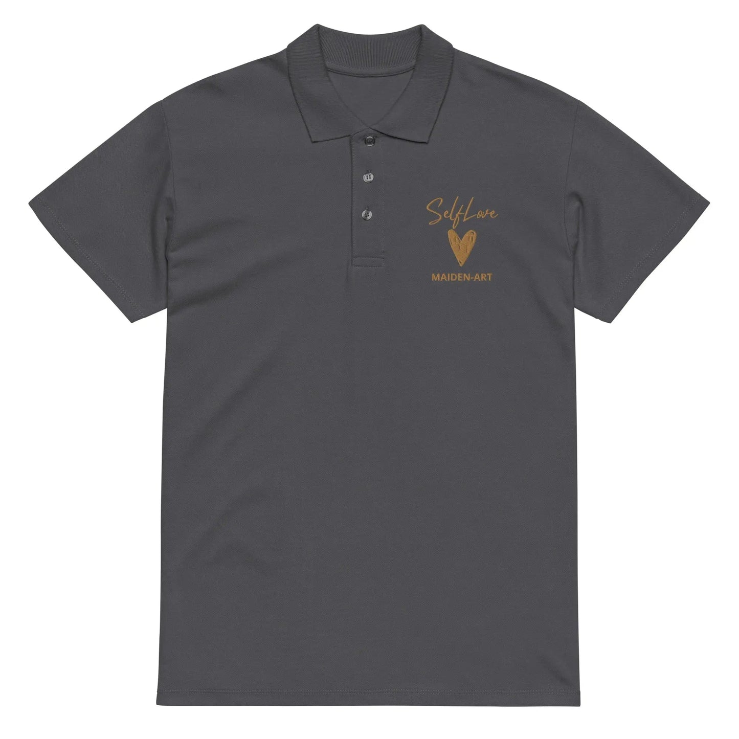 Self Love Premium pique polo shirt with Old Gold Embroidery-4