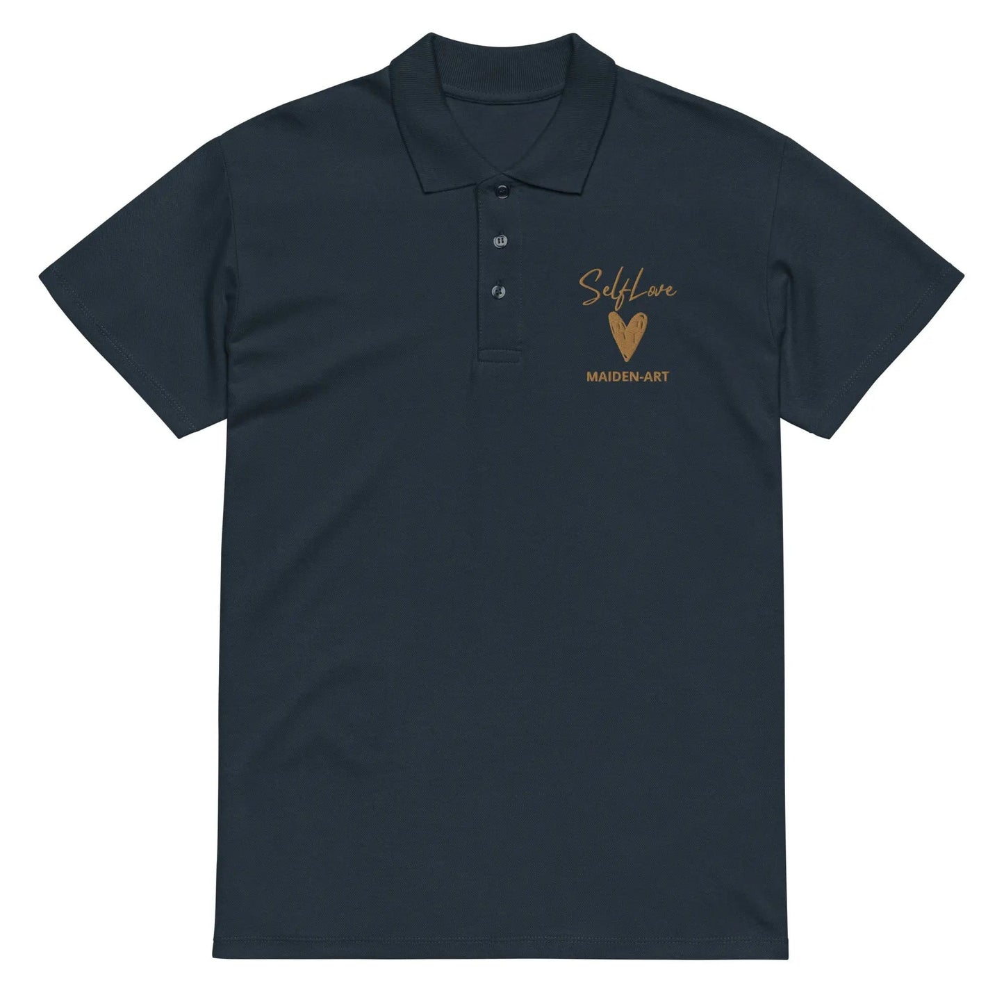 Self Love Premium pique polo shirt with Old Gold Embroidery-2