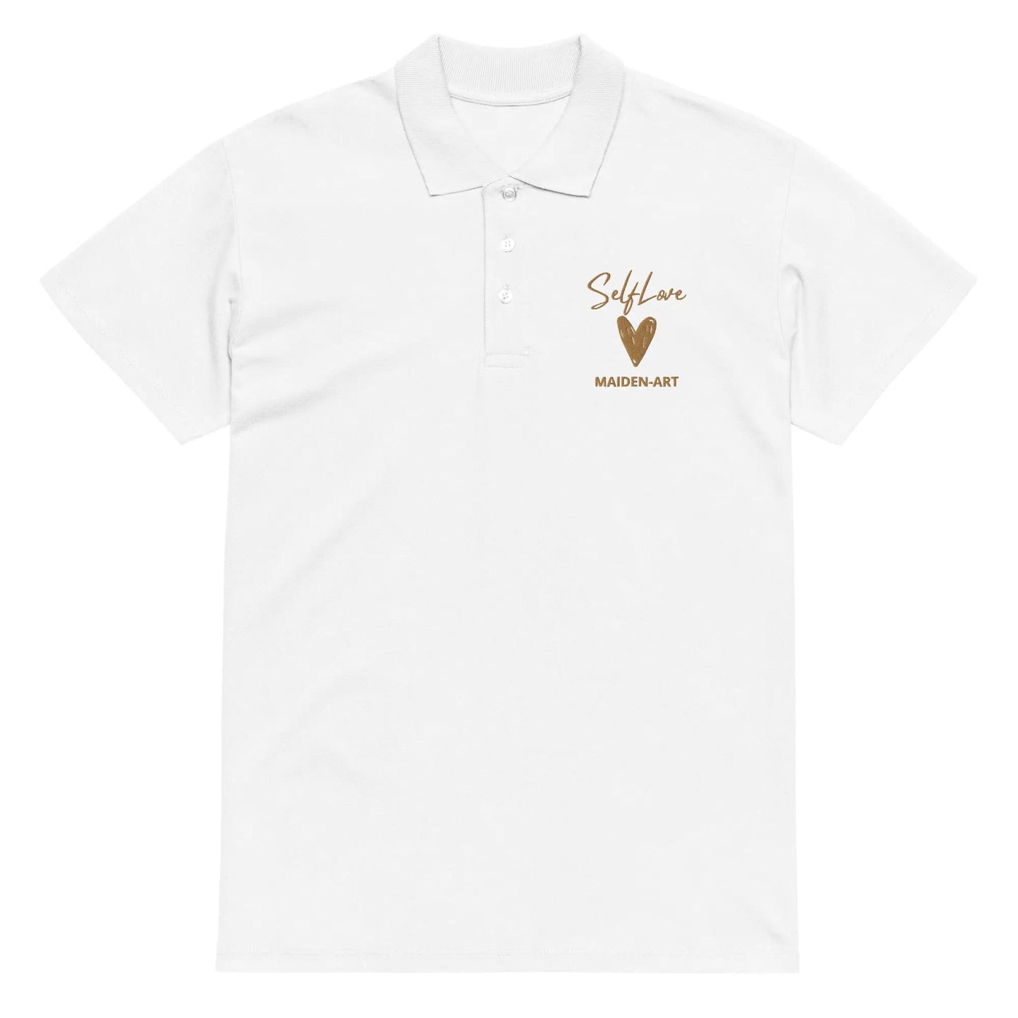 Self Love Premium pique polo shirt with Old Gold Embroidery-0