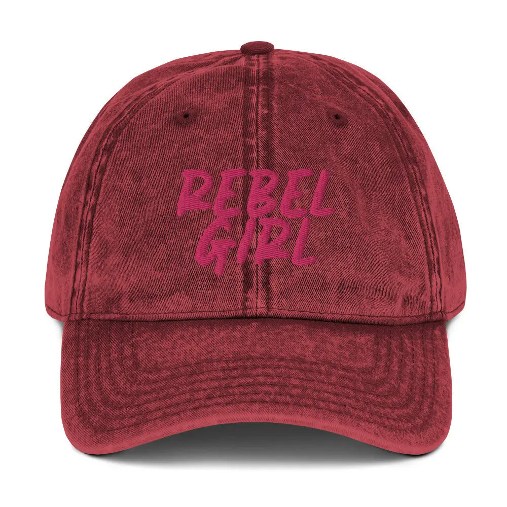 Vintage Cap REBEL GIRL Vintage Cotton Twill Cap-0